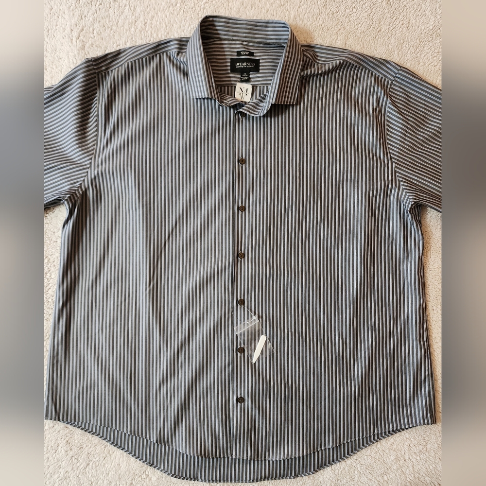 Kenneth Cole Awareness Men's button-down shirt Sz: 20 34/35 New  NWT 100% Cotton